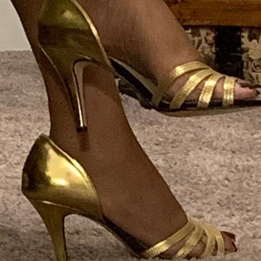 Caparros Gold Strapped Evening Shoes